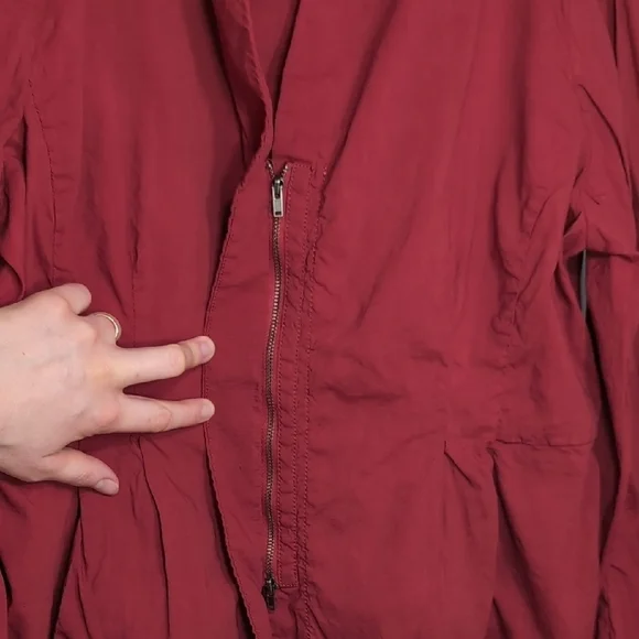 Eileen Fisher | Linen Lightweight Red Blazer Jacket Size L - Picture 7 of 11